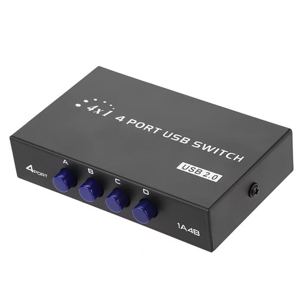 2/4 Port USB 2.0 Manuel Delings Switch Switcher Boks til PC Printer Scanner (4 Port)