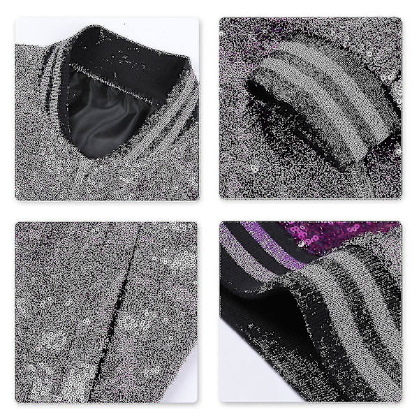 Herre Sequin Fest Bomber Jakke Lilla