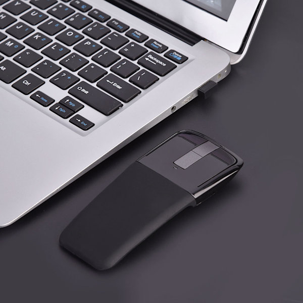 2,4 GHz:n kokoontaitettava langaton kaarikosketushiiri hiiret USB vastaanotin PC:lle Kannettava Smart TV Musta