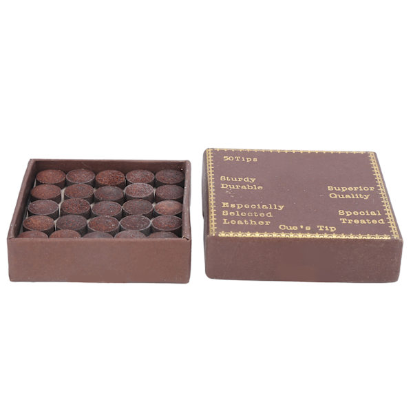 50 stk/eske 10 mm køtipssett Snooker rødt skinn Cue Stick tips for Pool Eight Ball