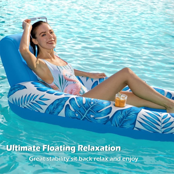 Uppblåsbar flytande stol flytande båt lounge pool lounge stol bärbar multifunktionell simring vatten uppblåsbar flytande rad