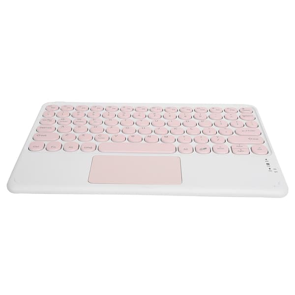 Bluetooth Tastatur Touchpad Rund Tastehætte Ergonomisk Design Stabil Forbindelse 10in Pink