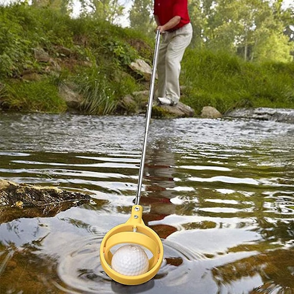 Golfpallokerääjä Retractoituva ruostumattomasta teräksestä valmistettu golfpallokerääjä Sopii vesipensaisiin Alligator Golfpallokerääjä Yellow