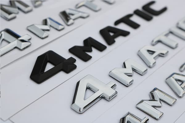 Silver car logo - original size - for 4matic sticker