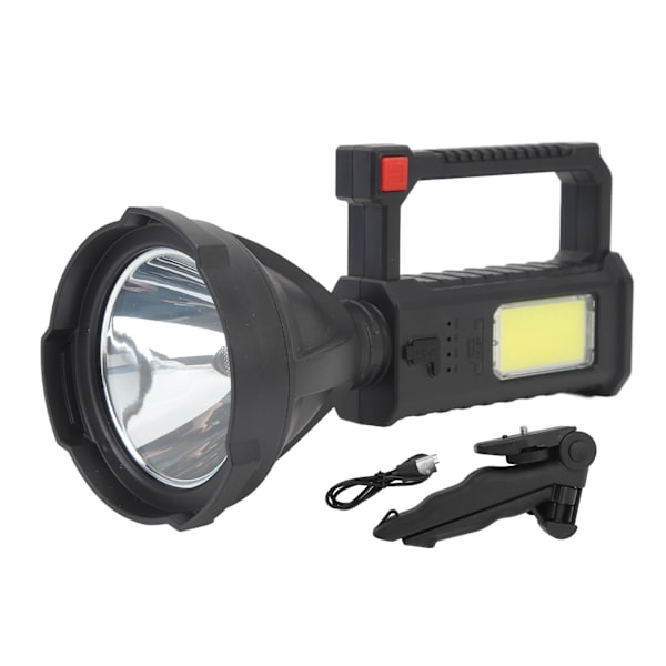LED Strålkastare Starkt Ljus Lång Räckvidd Vattentät Handhållen Spotlight Ficklampa med Multifunktionsfäste