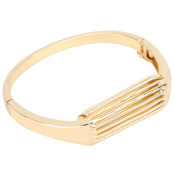 Armband i rostfritt stål Metallarmband Handledsdekorationstillbehör för Fitbit Flex 2Gold