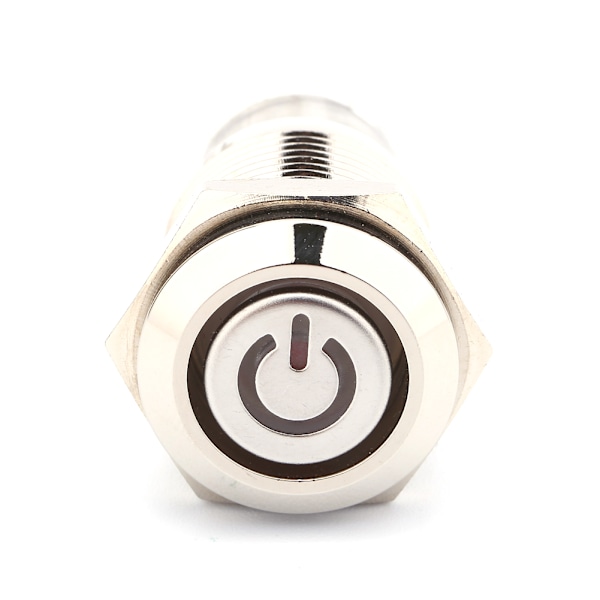 1 styck 16mm 1NO 1NC Anslutning 12V Metall LED Vippströmbrytare Låsande Tryckknapp