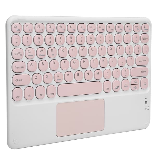 Bluetooth Tastatur Touchpad Rund Tastehætte Ergonomisk Design Stabil Forbindelse 10in Pink