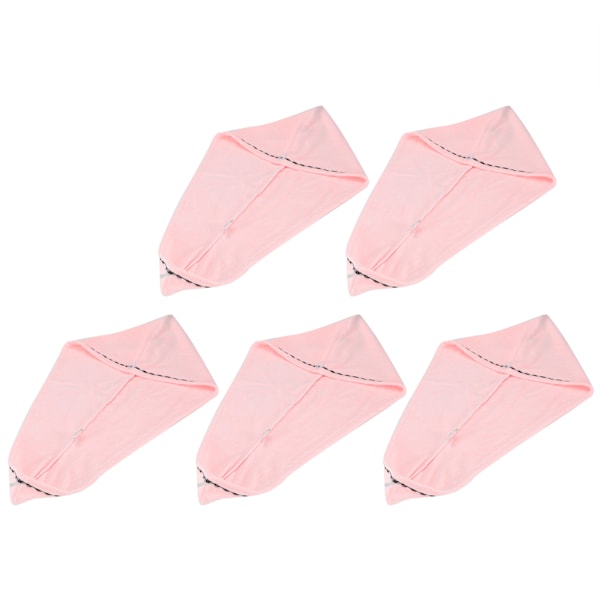 5 st hårtorkningshatt turban absorberande handduk wrap badtillbehör för hemresorRosa