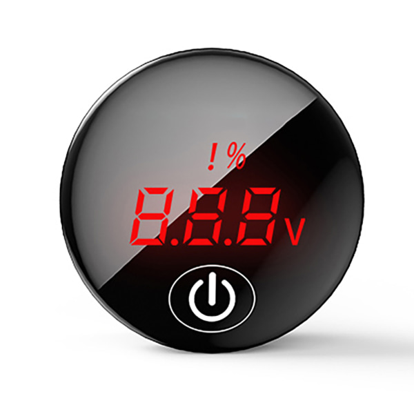 Voltmeter DC Digital Display LED Måler med Berøringsbryter for Overvåking av Batterispenning Svart og Rødt Lys
