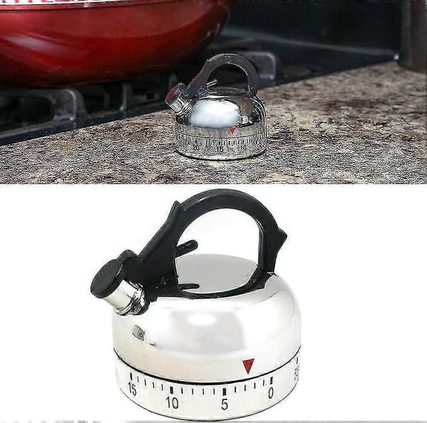 Kjøkkentimer for matlaging, nedtelling, eggetimer, 60 minutter, mekanisk påminnelse, kjøkkengryteformet timer for hjemmet (1 stk)