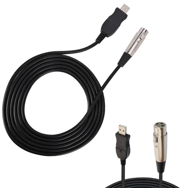 Mikrofon Link Adapterkabel XLR Hun til USB MIC Link Sort Kabel Linje