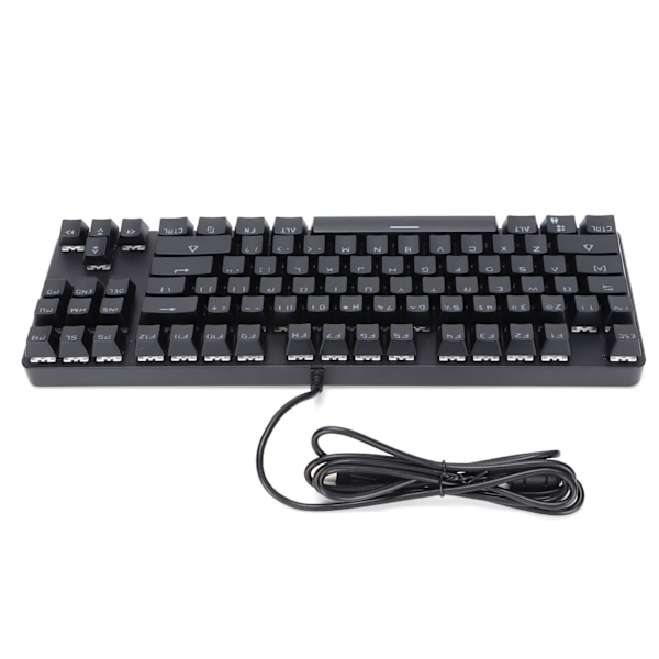 Mekaniskt speltangentbord 87 tangenter 9 bakgrundsbelysningslägen Kabelanslutet USB Bakgrundsbelyst tangentbord för PC-spelareSvart