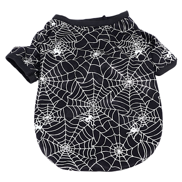 Halloween Kostume til kæledyr - Sjov edderkoppespind-print - Åndbar og behagelig polyester-trøje til hunde og katte