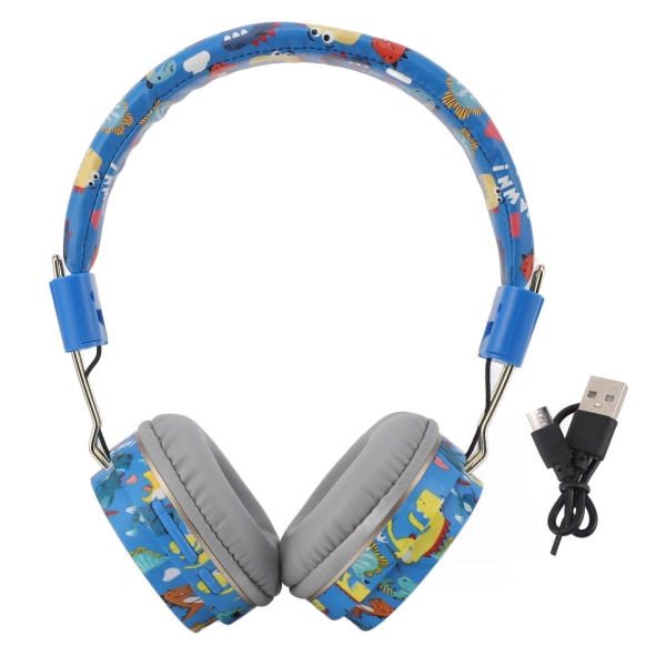 Søde blå dinosaur-hovedtelefoner Trådløse Bluetooth-hovedtelefoner Foldbare bærbare headsets til musikspil