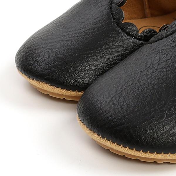 Baby Sandaler Læder Overdel Gummisål Anti Slip Blød Komfortabel Let Åndbar Toddler Gå Sko Sort 12cm/4.7in (til 6 til 12 måneder)