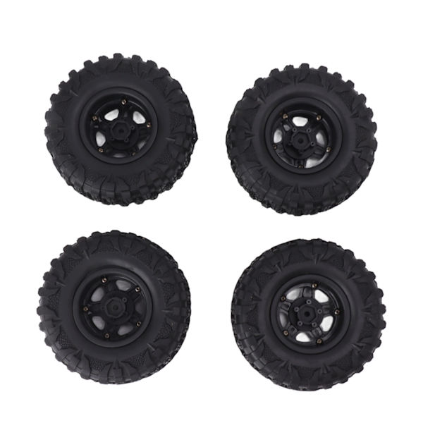 4 stk. RC Dæk 2.2in Sort Gummi Nem Installation Slidstærk RC Bil Udskiftning med Plastikfælg til 12mm Hex RC Bil