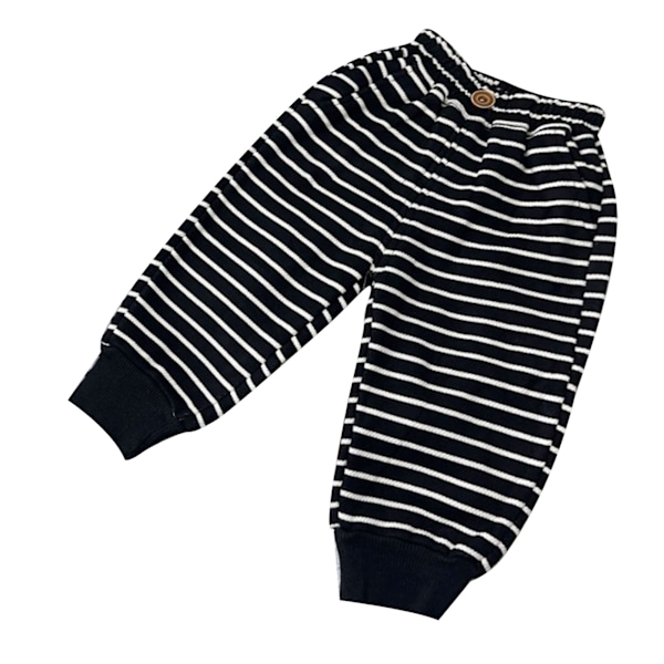 Pojkbyxor i bomull, bekväma, enkla, avslappnade, randiga byxor för barn, hem, resor, 100 cm/39,4 tum