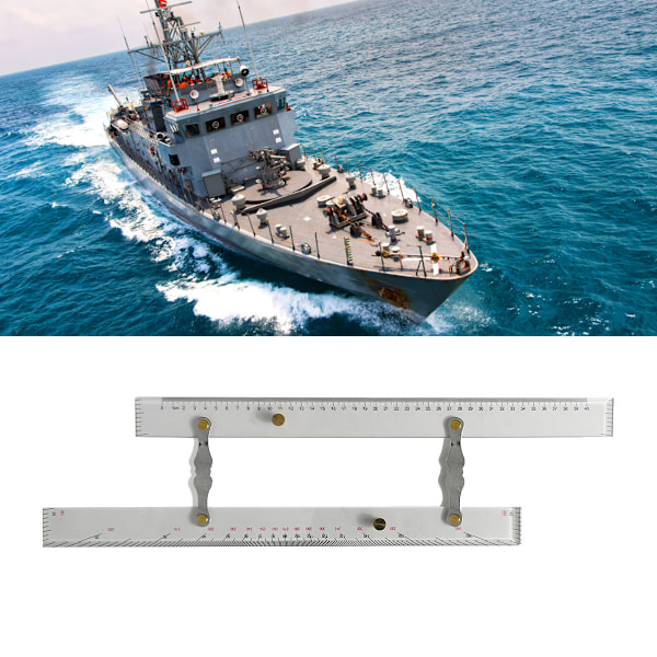 Marine Navigation Parallel Ruler Klar Skala Høj Nøjagtighed Transparens Båd Skib Tegning Parallel Ruler 450mm/17.71in