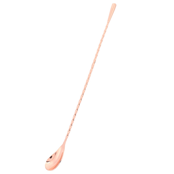 Blandingskje i rustfritt stål med langt håndtak, cocktailrørerskje, barutstyr, roségull