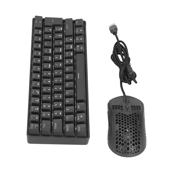 Mekaninen näppäimistö sininen kytkin NKey Rollover Kannettava 62 näppäintä RGB pelikäyttöön tietokoneelle (musta sininen kytkin sekoitettu valo)