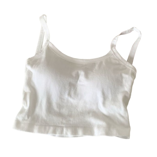 Naisten Ristiristiselkäinen Tank Topi Ohut Istuvuus Pehmustetut Spagettihihnat Camisole Selkäontelo Elastinen Yksiväri Kesä Tank Top Valkoinen Vapaa Koko (88.2‑126.8lb）