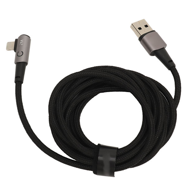 För Iphone laddarsladd 90 grader 6,6 fot Lätt att plugga 2,4A snabbladdningskablar Sladd rätvinklig USB -laddarkabel Grå