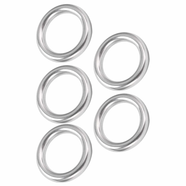 5 stk. Båd Runde Ringe Rustfrit Stål 304 Sømløse Svejsede O Type Hænge Ring til Hængekøje Yoga6 X 25mm