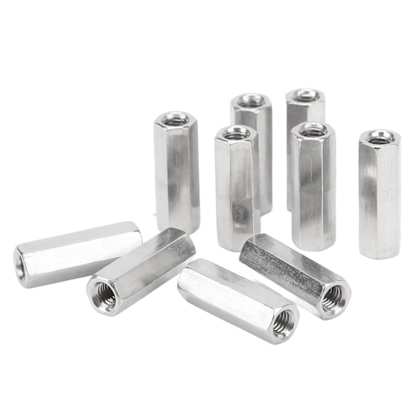 20 stk. sekskant koblingsmøtrik M5x0.8 L25mm rustbestandighed rustfrit stål gevindstangforbindelser