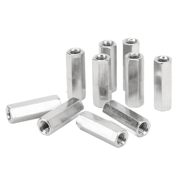 20 stk sekskantmutter M5x0.8 L25mm rustkorrosjonsbestandig gjenget stangforbindelse i rustfritt stål