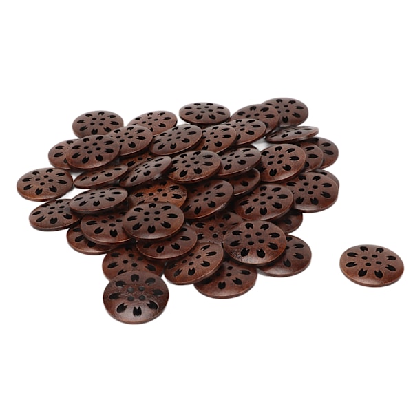 50 stk træknapper Vintage smukke 4 hullers dekorative knapper til DIY Craft syning tøj