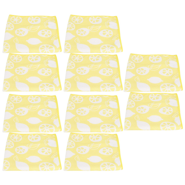 10 stk 40x40cm frukt mønster reaktivt trykt håndkle superabsorberende mikrofiberhåndkle kjøkkenbruk