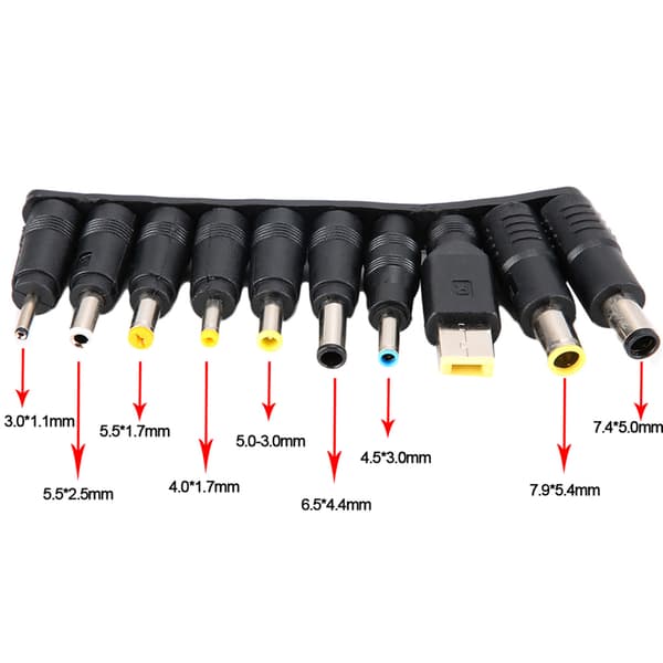 10 stk. DC 5.5MM Universell Multifunksjonell Notebook Laptop Strømforsyning Lader Adapterkontakt