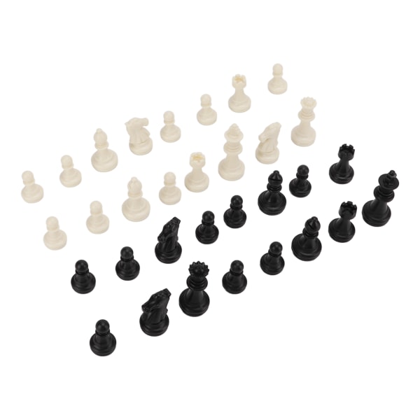 Endast schackpjäser PS plastersättningsminischackfigurer 49 mm höjd kung för festavslappning (svart vit)