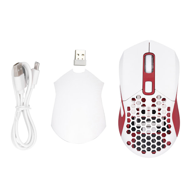 Langaton hiiri 2.4G tai BT5.1, säädettävä DPI koverrettu RGB-taustavalaistu Plug and Play -pelihiiri pelitoimistoon Study Valkoinen Punainen
