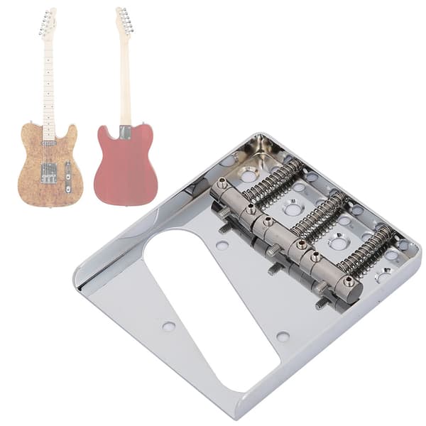 Kvalitetsmetall 3 strängar TL Elgitarr Stall Bakstycke Del Set Tillbehör Silver