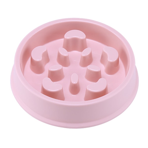 Langsom Foderhundeskål, Petal Type, Forhindrer Kvælning, Puslespil, Skridsikker Skål til Dyretilbehør, Pink