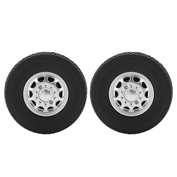 2 kpl RC-auton kumirengas alumiiniseos etunapa kumirenkailla Tamiya 1/14 vetokuorma-auton etupyörään