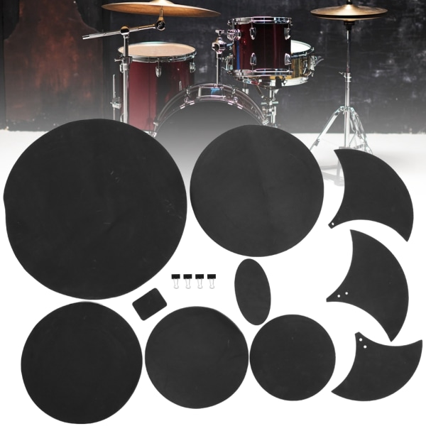 14 st Drum Practice Pad EBR Material Drum Mute Practicing Pad för spelare