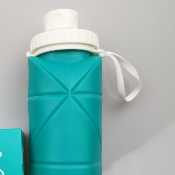 Sammenleggbar vannflaske Bærbar mini silikon Stor kapasitet sammenleggbare vannflasker for utendørssport Blå