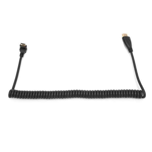 HDMI A - HDMI C -sovitinkaapeli, jousi, vasen kulma