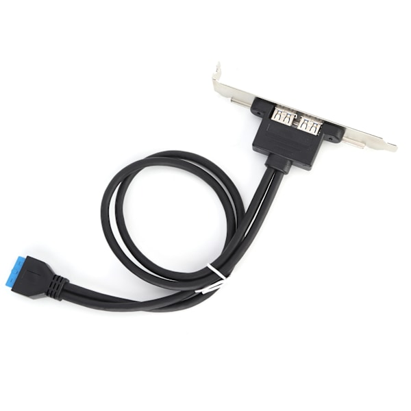 Kaksinkertainen USB-suojakaapeli Emolevy 19-nastainen kaksoisporttiin A-naaras jatkojohto takapaneeli Bracket Musta