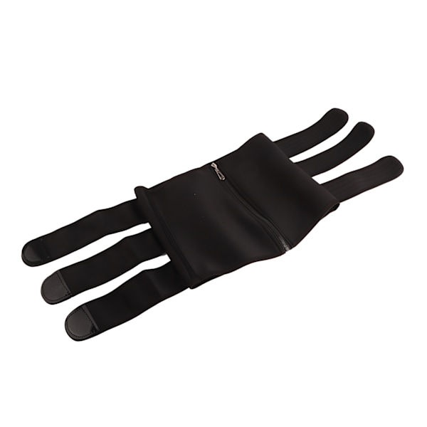 Talje-træner i polyester med lynlås, unisex, multifunktionel taljebandage til sport, sort, M