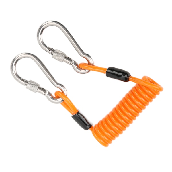 KEEP Diving Spring Rope Quick Release Dykning Anti Lost Rope med rustfrit stål spænder Orange