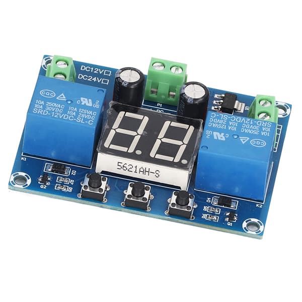 Timerrelämodul 0-99S Cykel Digital Display 2 Kanal Utgång DC 12V Switchkort Kontroller