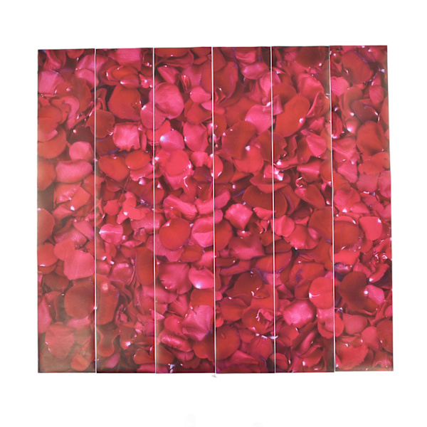 6PCS 100x18cm 3D Trappdekal Ros Blomma Självhäftande Väggdekal Vattentät Kakel Trappdekal för Alla Hjärtans Dag