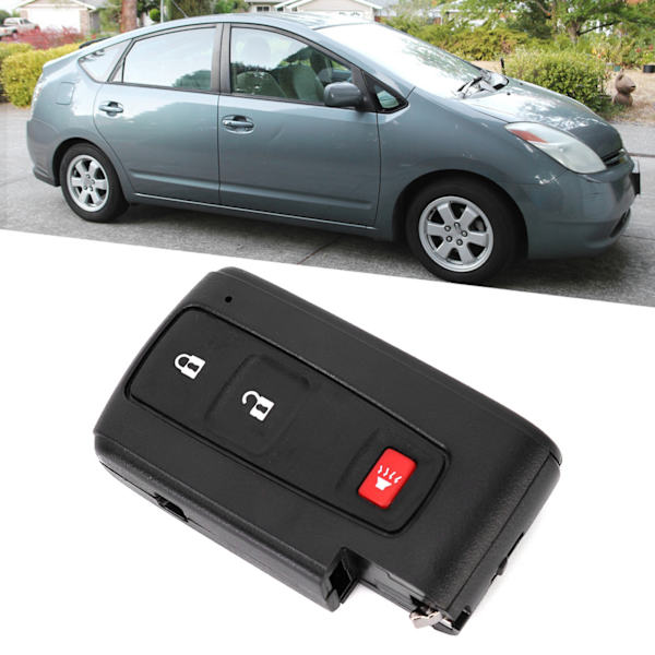 Bil 3-knapps fjernkontroll nøkkel fob etui deksel erstatning passer for Prius 2004-2009