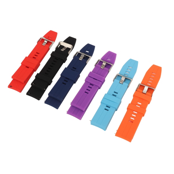 6ST Smarta watch för män Kvinnor Silikon 22mm Quick Release Watch Ersättningsremmar för GT2 GT3 Röd Lila Blå Mörkblå Orange Svart