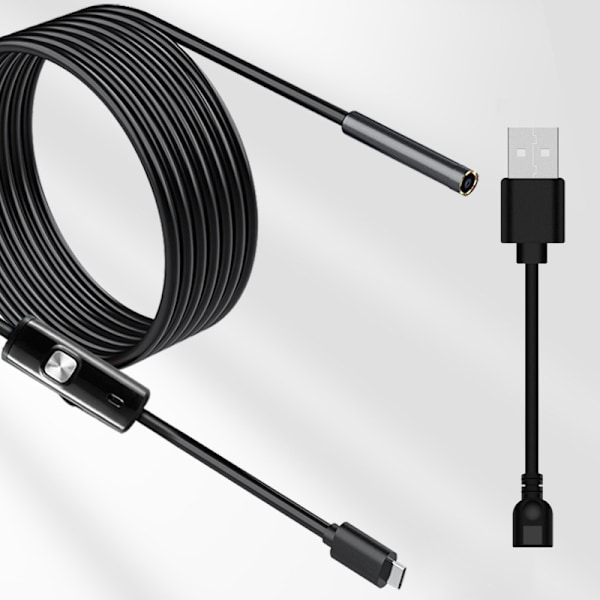 7 mm HD-telefonendoskop med fleksibel ledning, letvægts, multifunktionel, vandtæt USB-endoskop 2 m/6,56 fod