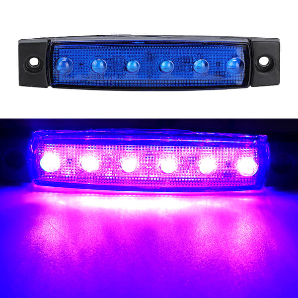 10 stk. 12V 6LED Vandtæt Sidemarkeringslygte til Bus Lastbil Trailer